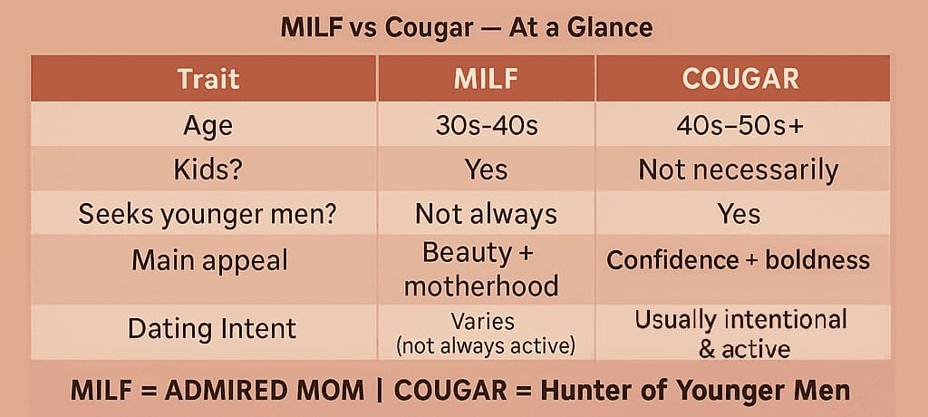 milf cougar differences